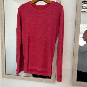 Lululemon Athletica Vibrant Red Crew Neck Swiftly Long Sleeve